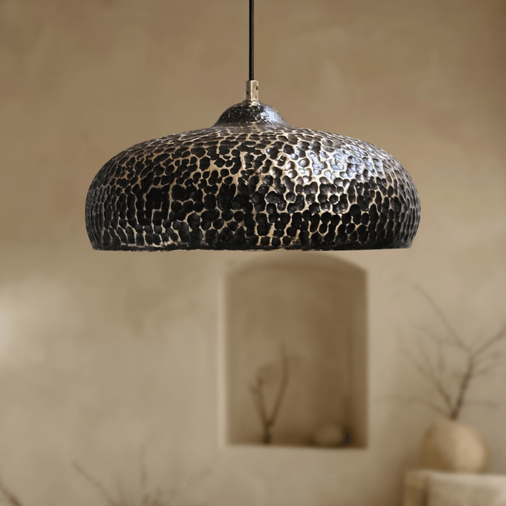 Handcrafted Hammered Brass Pendant Light – Dome Ceiling Fixture for Kitchen & Dining Spaces